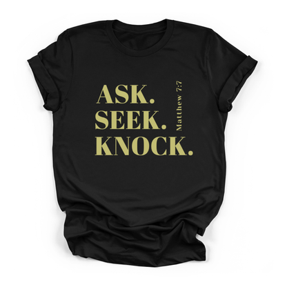 New Ask, Seek, Knock T-shirt Faith Girl Apparel