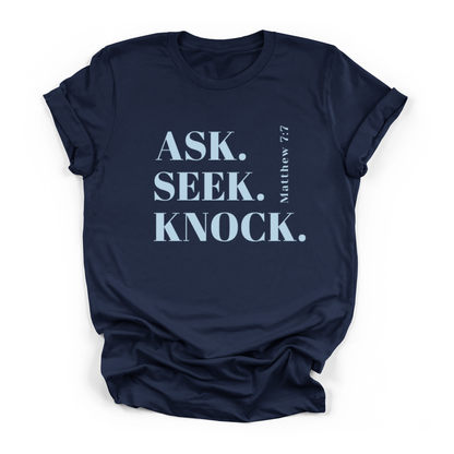 New Ask, Seek, Knock T-shirt Faith Girl Apparel