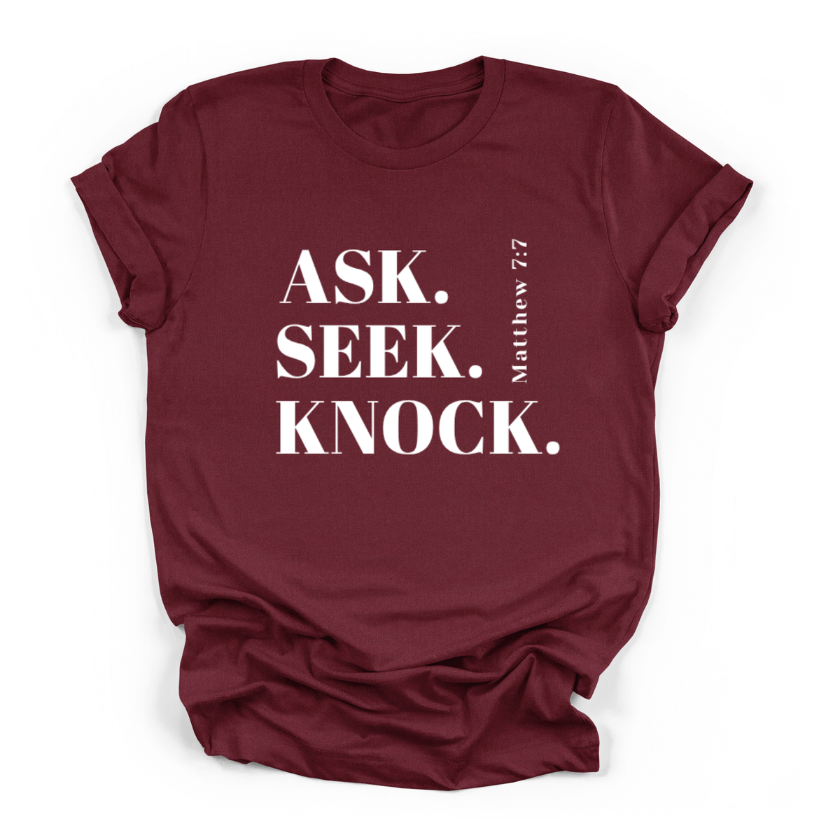 New Ask, Seek, Knock T-shirt Faith Girl Apparel