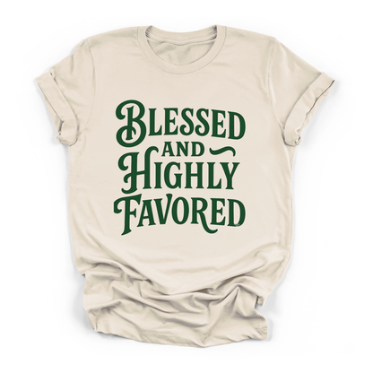 New Blessed & Highly Favored T-shirt Faith Girl Apparel