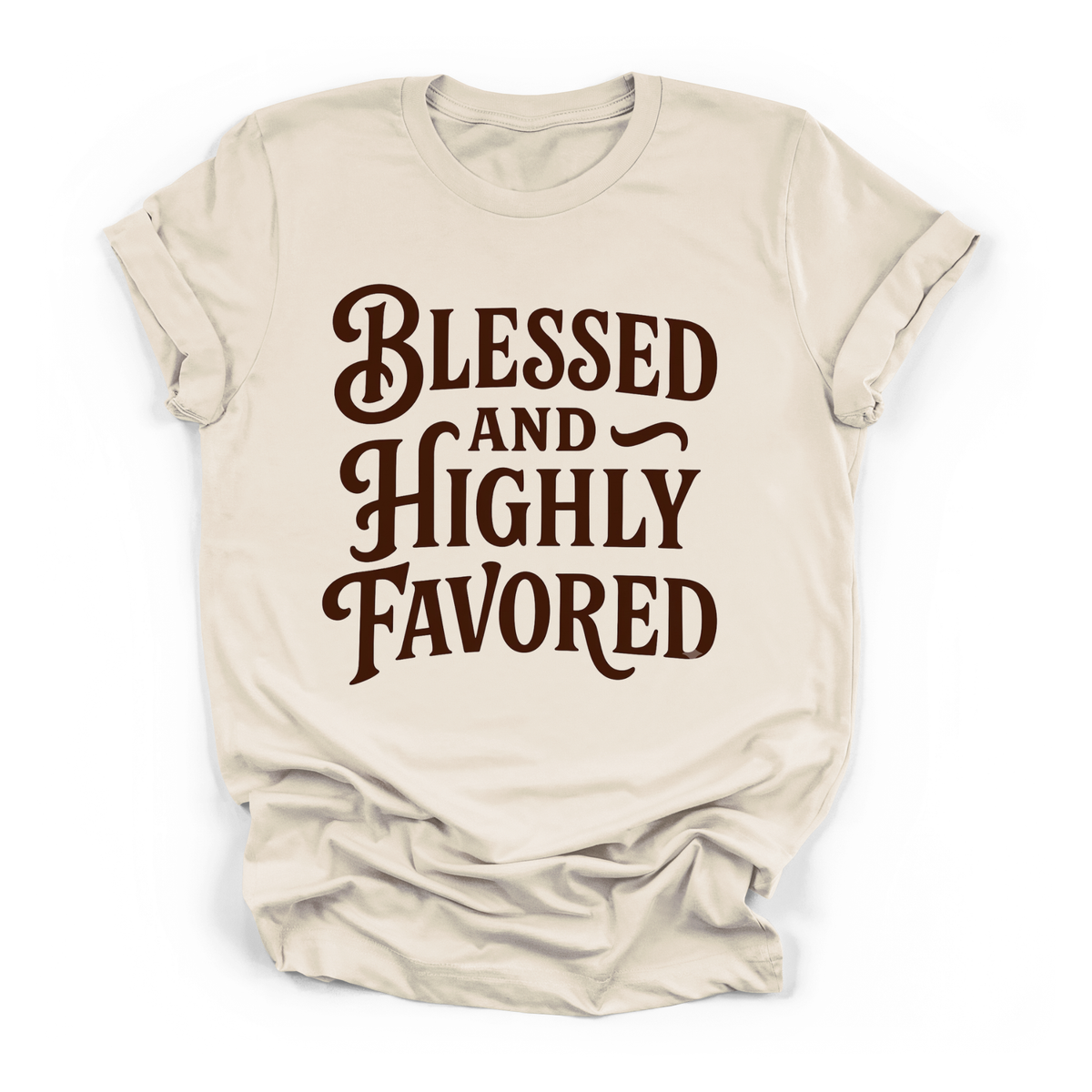 New Blessed & Highly Favored T-shirt Faith Girl Apparel