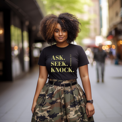 New Ask, Seek, Knock T-shirt Faith Girl Apparel